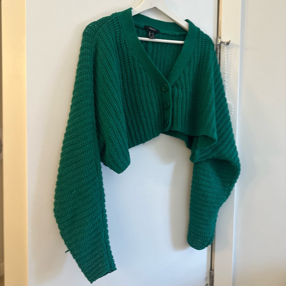 Forever 21 Emerald Knit Cardigan Size Medium